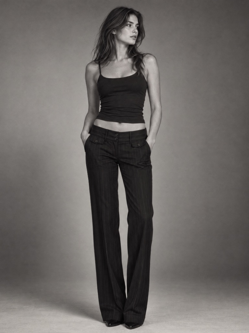 Dolce & Gabbana Black Pin Striped Textured Trousers